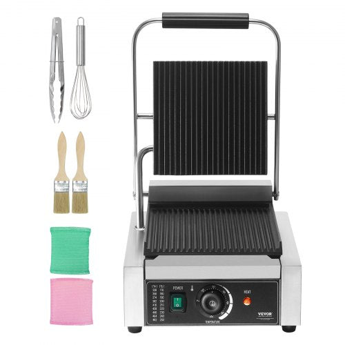 VEVOR Panini-Pressgrill Sandwichmaker Grillplatte 23x23cm Elektrisch Kommerziell