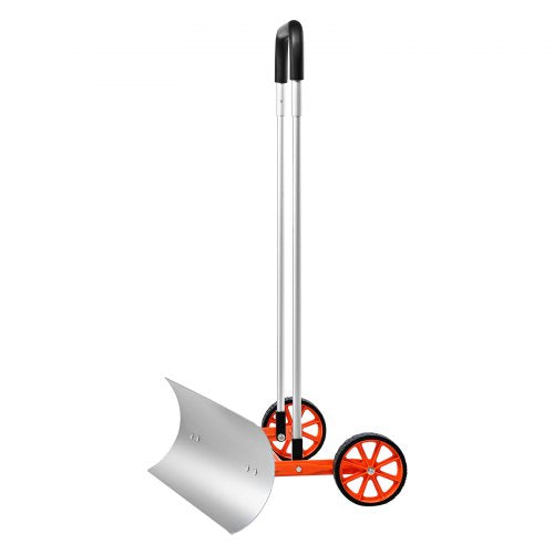 VEVOR Schneeschieber mit Rädern 74,5cm Schneeschaufel Schneeschippe Schneeräumer mit breiter Klinge und U-förmigem Griff Seitenwinkel von 15° Schneeräumgeräte Ideal für Schulen Krankenhäuser Parks