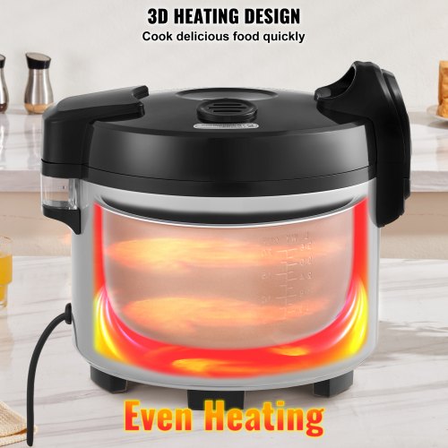 VEVOR Kommerzieller Reiskocher 60-Tassen Antihaft-Topf 13L 12H Warmhalten