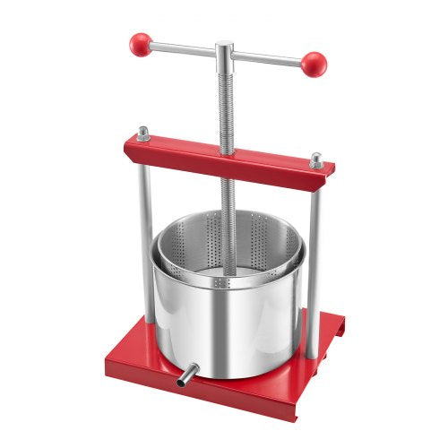 VEVOR Obstweinpresse Manuelle Presse Weinherstellung 6L Edelstahl Obstmühle