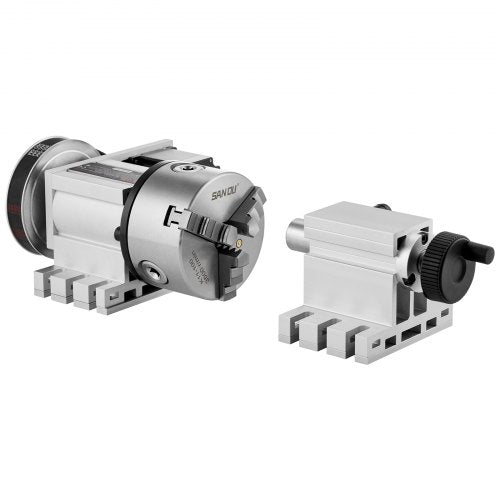 VEVOR Drehbankfutter K11–100mm Spannfutter Dreibackenfutter 4. Achse der CNC-Rotationsachse, ein Untersetzungsverhältnis von 6:1 und einen Nema23-Zweiphasen-Schrittmotor 3 Backenfutter für CNC-Fräsen