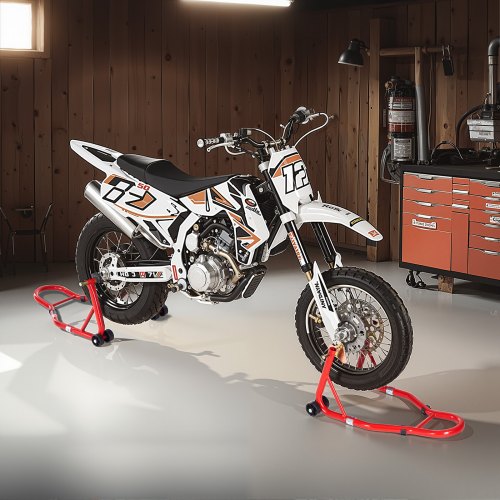 VEVOR Motorrad-Ständer vorne und hinten Spoolift Paddock-Schwinge Arm Rot 385kg