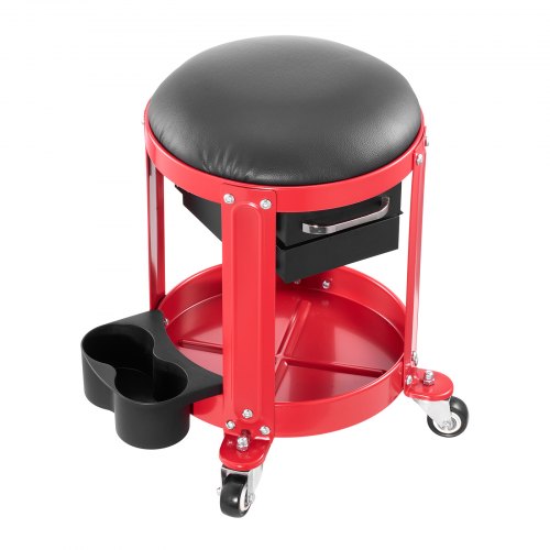 VEVOR Rollbarer Mechanikerhocker Verstellbarer Garagensitz mit Stauraum 136kg
