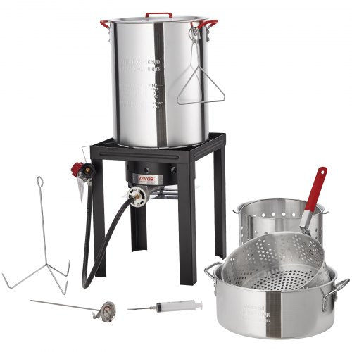 VEVOR 30Qt Türkei 10Qt Fischfritteuse Propankessel Dampfgarer Suppentopf Outdoor