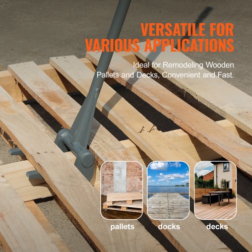 VEVOR Palettenbrecher 137,2cm Lattenheber 907kg Tragfähigkeit Brechstangen Q235 Kohlenstoffstahl Abbruch-&amp; Hebelstange inkl.Handschuhe Pallet Buster Universalkonstruktion