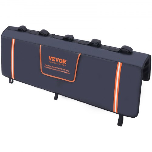 VEVOR Pickup Heckklappe Heckklappenpolster 135 cm, Lkw Heckklappe Pad 5 Fahrräder, 110 x 110 mm Rillen Fahrradheckträger für Holz, Leitern usw. Ladeklappenhebel Schutz mit 2 Kleinen Taschen