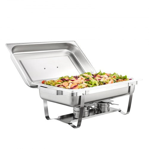 VEVOR Edelstahl Warmhaltebehälter Speisenwärmer Wärmebehälter 4x7,5L 4 Stk Chafing Dish Set