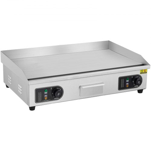VEVOR 4400W Elektro Grillplatte Glatt Kommerziell Eisen Gastrogrill Küche (kein Stecker)