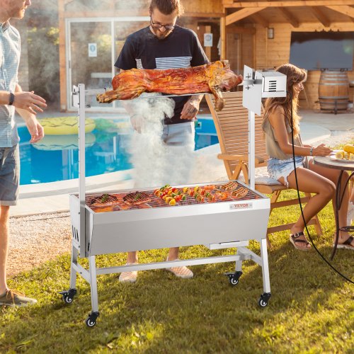 VEVOR Lammgrill Spanferkelgrill Spießbratengrill 42W  61kg Elektrisch BBQ