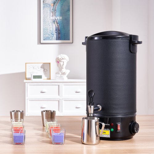 VEVOR Kerzenherstellung Kit Kommerzieller Elektrischer Wachsschmelzer 10 L, 1100 W Wachsschmelzgerät Kerzenherstellungsmaschine, DIY Kerzen Selber Machen Set inkl. Dochte, Kerzengießtopf, Löffel