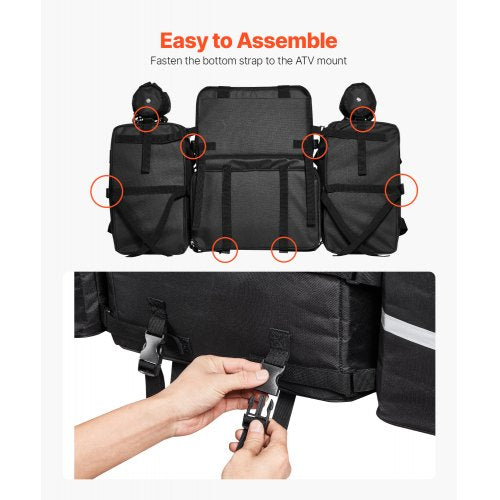 VEVOR 54L ATV UTV Hinten Lagerung Tasche Hecktasche Aufbewahrungstasche Schwarz