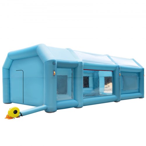 VEVOR Aufblasbare Sprühkabine Zelt 6x3x2,5m Aufblasbare Lackierkabine Zelt 210D Oxford-Gewebe PVC Autozelt mit 2 abnehmbaren Türen Gebläse inkl. Ideal für Autolackierung und Reparatur von Motorrädern