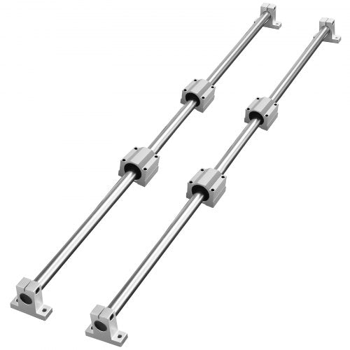 VEVOR Linearführungsschienen-Set, SFC16 1000 mm, 2 Stück 39,4 Zoll/1000 mm SFC16-Führungsschienen, 4 Stück SC16-Gleitblöcke, 4 Stück Schienenstützen, Linearschienen und Lagersatz für automatisierte Ma
