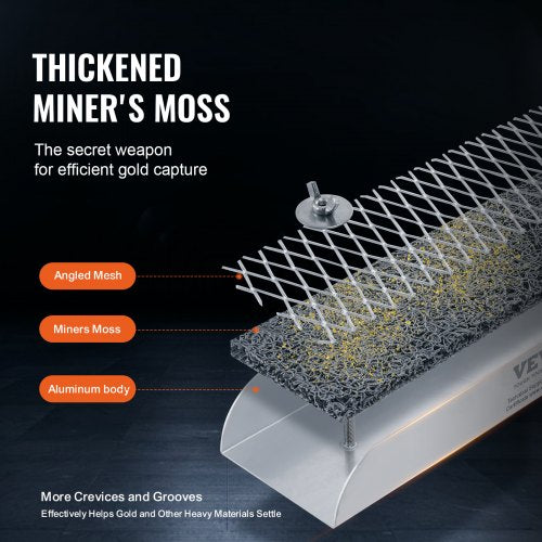 VEVOR Goldwaschpfanne Goldwannenbecken Set 8,9 x 30,48 cm Aluminium Goldpfanne für Goldwaschen Goldwannenbecken für Nugget Bergbau Wanne Gold Pan Sand Gold Bergbau Manuelle Goldwaschanlage Ausgräbt