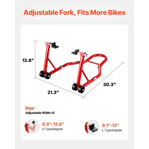 VEVOR Motorradständer Hinterradständer 385kg Heckspoolift Paddock Schwingarm Rot