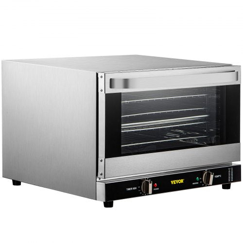 VEVOR Mini Backofen, 47 L Grillofen 1600 W Mini Ofen Tischbackofen 4 Schichten, 58 x 55 x 40 cm Elektrobackofen Umluft mit 0-120 min Timer, Handschuhe und Essenstablett, Pizzabackofen Backofen