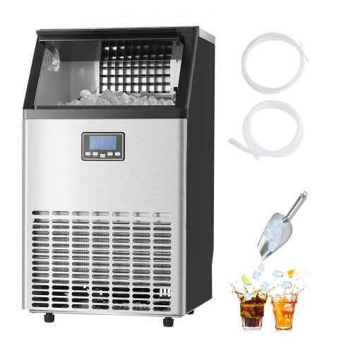 VEVOR Kommerzieller Eisbereiter Eismaschine 54,43kg/Tag LED Anzeige Restaurant
