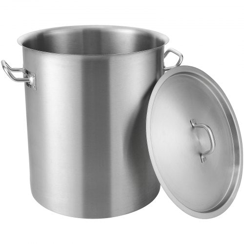 VEVOR Kochtopf 39,7 L Edelstahl, 350 x 410 mm Großvolumiger Suppentopf Komposit-Basis, als Spargeltopf Soßentopf Geeignet, Praktischer Küchentopf Große Zutaten, Induktionsherd Topf Induktionskochtopf