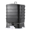 VEVOR Schnellkomposter 18-50L Gartenkomposter 400x400x650mm Thermokomposter HDPE-Kunststoff Kompostierer Inkl. 5 Schalen &amp; ein Auffangbehälter Kompostbehälter Kompostierung Reduzierung des Hausmülls
