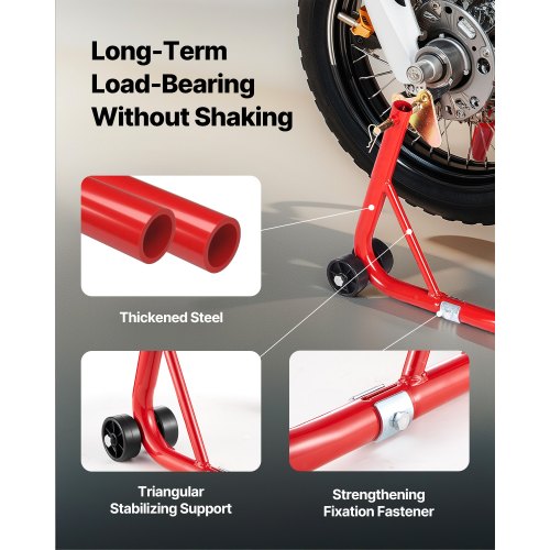 VEVOR Motorrad-Ständer vorne und hinten Spoolift Paddock-Schwinge Arm Rot 385kg