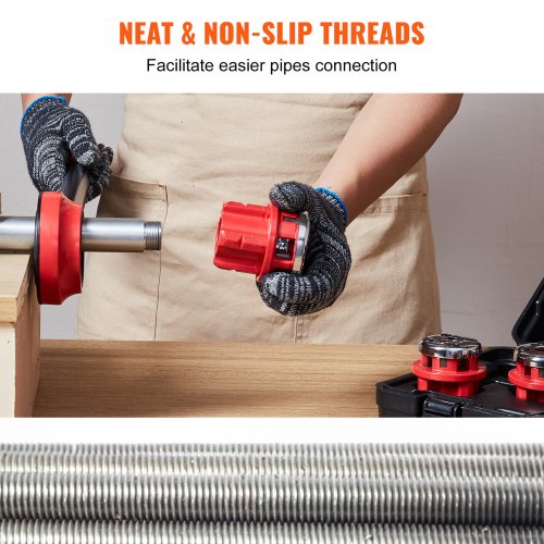 VEVOR 6-tlg. Set Gewindeschneidkluppe Rohrgewindeschneidsatz Kluppe Gewindeschneider 1/4 Zoll NPT – 1-1/4 Zoll NPT im Koffer 9SICR-Schneidkopf Ideal für Baugewerbe Sanitärindustrie usw.
