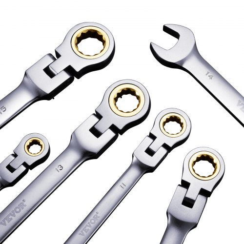 VEVOR Schlüsselsatz Ratschenschlüsselsatz 8-teilig Metrisch 8-17mm Flexhead