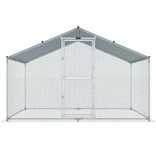 VEVOR Hühnerstall, 2 x 3 x 2 m Hühnerhaus Freilaufgehege mit Sonnenschutzdach PE-Plane, Stahl Kleintierstall Hühnerhaus Dach Geflügelstall Hühnerkäfig für Hühner, Enten, Gänse, Kaninchenn usw.