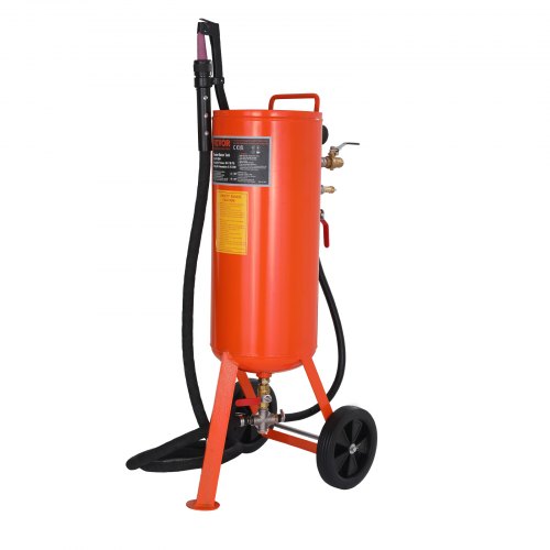 VEVOR Mobiles Sandstrahlgerät 37 L Sandstrahlanlage 2,3 m Arbeitsschlauch Sandstrahler 60–110 PSI Arbeitsdruck ideal zum Entfernen von Rost, Farbe, Flecken und das Polieren großer Flächen