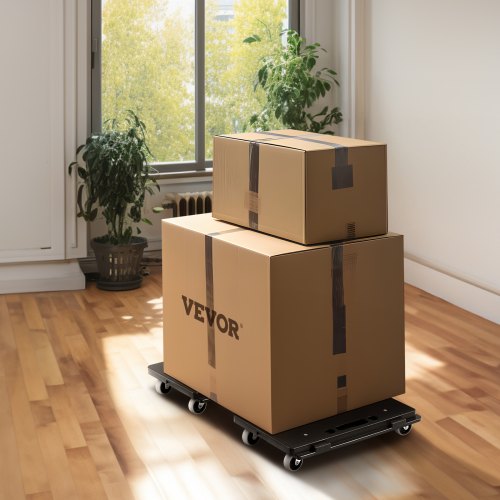 VEVOR Möbelwagen, Möbelwagen, 4 Räder, tragbare bewegliche Rollen, robust, ineinandergreifend, klein, flach, für schwere Möbel, 2 Stück, 40,6 x 27,9 cm, 227,8 kg Kapazität, schwarz