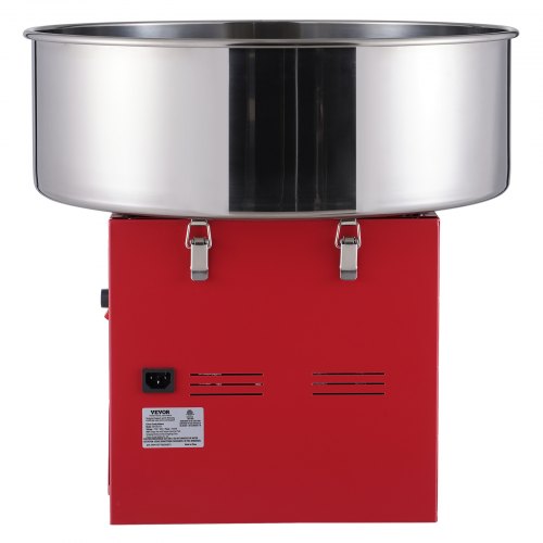 VEVOR Elektrische Zuckerwattemaschine, 1000 W Zuckerwattegeräte, Kommerzielle Zuckerwattemaschine mit Edelstahlschüssel, Zuckerschaufel und Schublade, Perfekt für Familienfeiern, Rot
