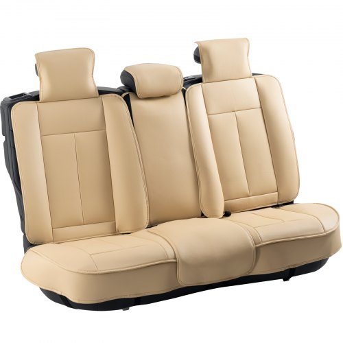 VEVOR universelle Autositzbezüge, Vorder- und Rücksitz, 13-teiliger Kunstleder-Sitzbezug, vollständig geschlossenes Design, abnehmbare Kopfstütze &amp; Airbag-kompatibel, für die meisten Lastwagen Beige
