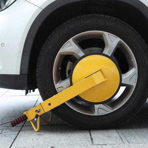 VEVOR Radschloss Autokralle 1 Stk.Reifenschloss, Passend für 160-380 mm Raddurchmesser Anti-Diebstahl, Anhänger-Radkralle mit 30 cm Saugnapf, Parkkralle für Autos, Lkw, SUVs, Camper, Boote Gelb