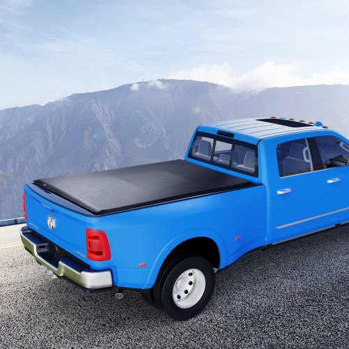 VEVOR Ladeflächenabdeckung, aufrollbare Ladeflächenabdeckung, kompatibel mit 2002-2018 Dodge Ram 1500, 2003-2024 2500 3500, 2019-2024 Classic, für 6,4 x 5,5 Fuß große Ladefläche, weiches PVC-Material