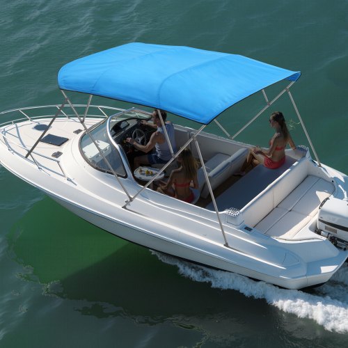 VEVOR Ersatz-Bootsverdeck Bootsmarkise Bimini Top für Boote 231-244cm Blau