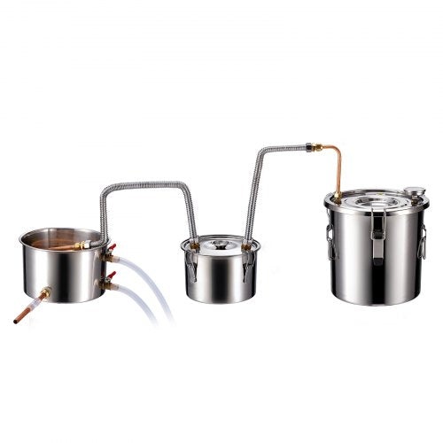 VEVOR Alkoholdestillieranlage 11,4L Destilliergerät Doppelkondensator Edelstahl