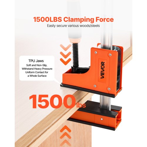 VEVOR 2 x Stangenklemmen für Holzbearbeitung 60,96cm Parallelklemmen-Set Orange