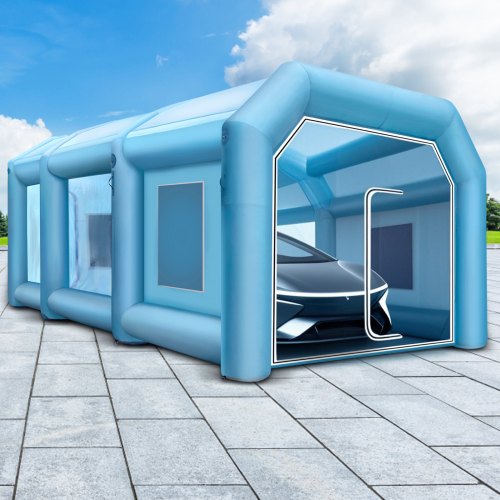 VEVOR Aufblasbare Sprühkabine Zelt 8x4x3m Aufblasbare Lackierkabine Lackierzelt Spritzkabine Großes Autozelt Partyzelt Campingzelt Luftzelt mit 2