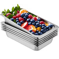 VEVOR Edelstahl Behälter 6 Stk. Speisebehälter Essens Behälter, Antihaft Teller, 537 x 330 x 90 mm kommerzieller Warmhaltebehälter für Speisen, Torten, Aufläufe, Hotelpfanne Tisch Food Pan