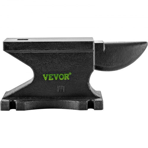 VEVOR Schmiedeamboss Gusseisen Amboss robuster Hornamboss Schmiedewerkzeug 209HB mit Einzelhorn &amp; quadratisches Loch 55 lbs/25 kg Schwarz 21,8x10,4 cm breite Arbeitsplatte für Metallschmiede