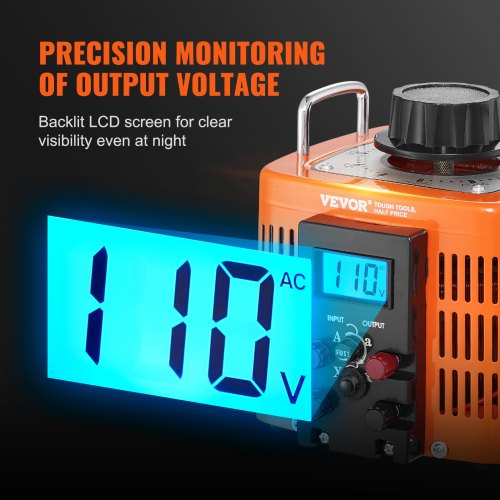 VEVOR 2000VA Variabler Spannungstransformator 6,6A 0-300V Spannungsregler LCD CE