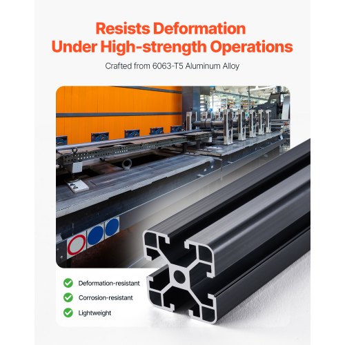 VEVOR 4er Set Aluprofil 600mm Nutenprofil 4040 Aluminium Linear Schiene