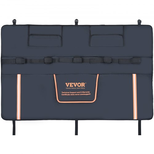 VEVOR Pickup Heckklappe Heckklappenpolster 135 cm, Lkw Heckklappe Pad 5 Fahrräder, 110 x 110 mm Rillen Fahrradheckträger für Holz, Leitern usw. Ladeklappenhebel Schutz mit 2 Kleinen Taschen