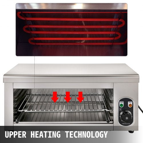 VEVOR Lift Salamander Gastro Salamander 2000 W Salamander Grill Arbeitsbereich 45 x 26 cm