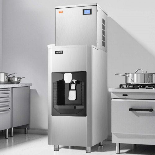 VEVOR Kommerzieller Eisbereiter 200 kg/Tag 80kg Vorratsbehälter Automatisch