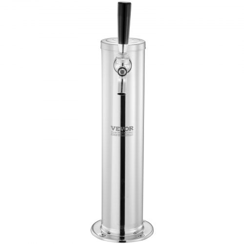VEVOR Kegerator-Turm-Kit, Einzelzapfhahn-Bierumrüstsatz, Edelstahl-Fass-Bierturm-Zapfanlage mit Doppelmessgerät W21.8-Regler und A-System-Fasskupplung, Biertropfschale für Partys zu Hause