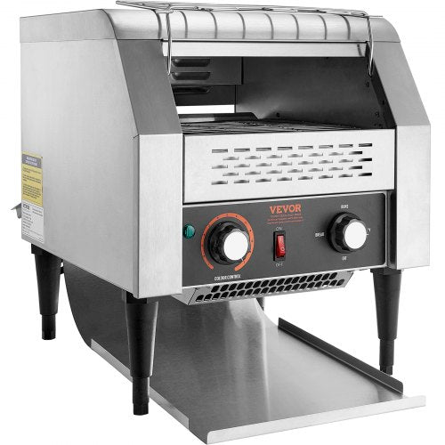 VEVOR Durchlauf-Toaster 1770 W Förderbandtoaster, Kettentoaster, Drei Einstellbare Modi 150 / 300 / 450 Scheiben pro Stunde, Kommerzieller Toaster Förderband Edelstal Restaurants, Bäckereien