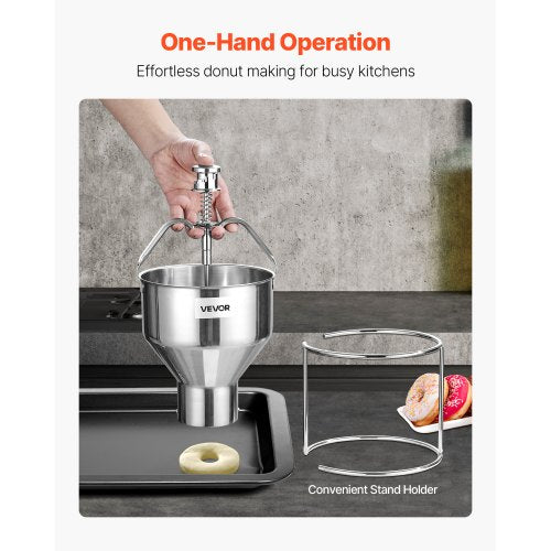 VEVOR Manueller Donut-Trichter Donut-Teigspender Edelstahl2,4L Einstellbar