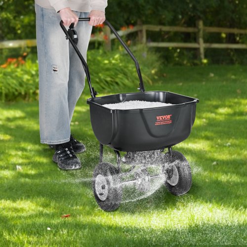 VEVOR 60LB Broadcast Spreader Walk-Behind Rasenstreuer Dünger Gartensämaschine