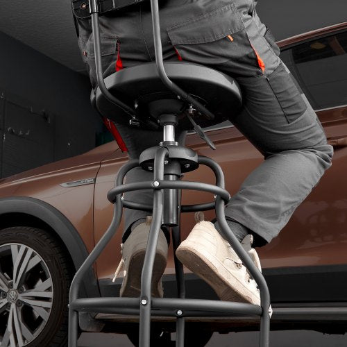 VEVOR Rollbarer Mechanikerhocker Verstellbarer Garagensitz Drehbar 136kg