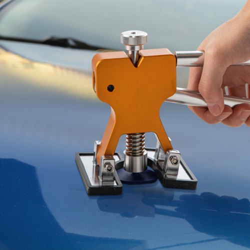 VEVOR 89-teilig Auto Dellen Reparaturset, Paintless Ausbeulwerkzeug, Dent Repair Set Removal Dent Tool, T-förmigen Dellen Abzieher / 10 Stangen (A6, B7-B11, C2, C4-C6) / Goldener Dellenheber